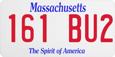 MA license plate 161BU2