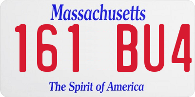MA license plate 161BU4