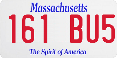 MA license plate 161BU5