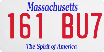 MA license plate 161BU7
