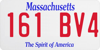 MA license plate 161BV4