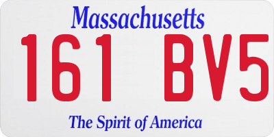 MA license plate 161BV5