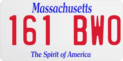 MA license plate 161BW0