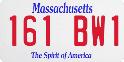 MA license plate 161BW1