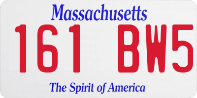 MA license plate 161BW5
