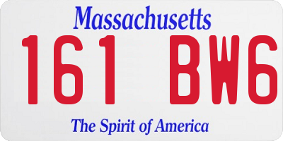 MA license plate 161BW6
