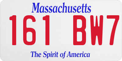 MA license plate 161BW7