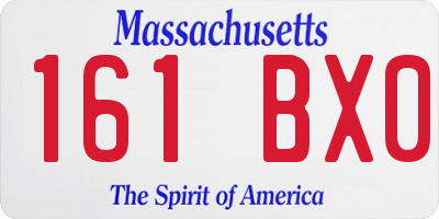 MA license plate 161BX0