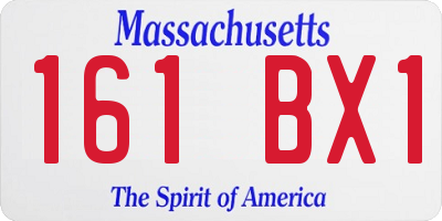 MA license plate 161BX1