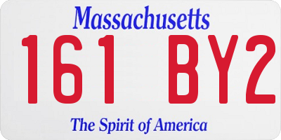 MA license plate 161BY2