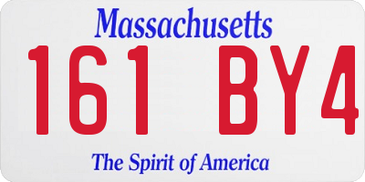 MA license plate 161BY4