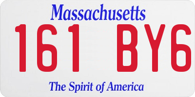 MA license plate 161BY6