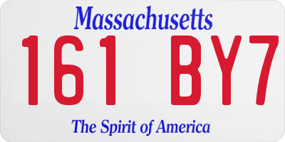 MA license plate 161BY7
