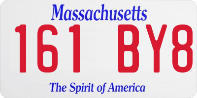 MA license plate 161BY8