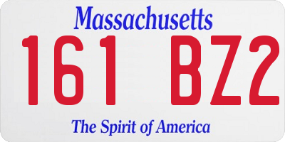 MA license plate 161BZ2