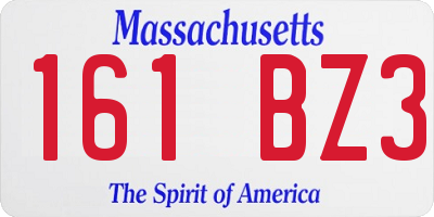 MA license plate 161BZ3