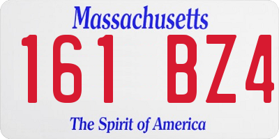 MA license plate 161BZ4