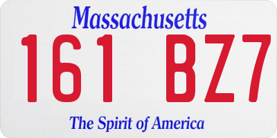 MA license plate 161BZ7