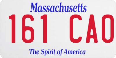 MA license plate 161CA0