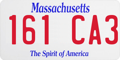 MA license plate 161CA3