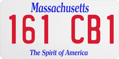 MA license plate 161CB1