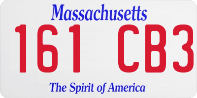 MA license plate 161CB3