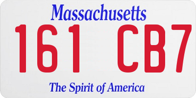 MA license plate 161CB7