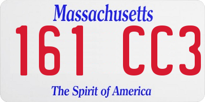 MA license plate 161CC3