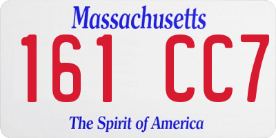 MA license plate 161CC7