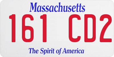 MA license plate 161CD2