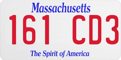 MA license plate 161CD3