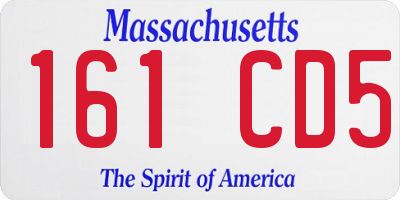 MA license plate 161CD5