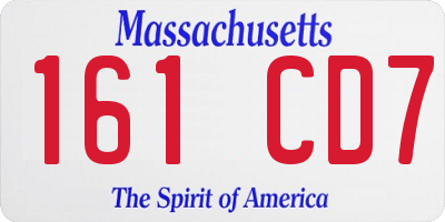 MA license plate 161CD7