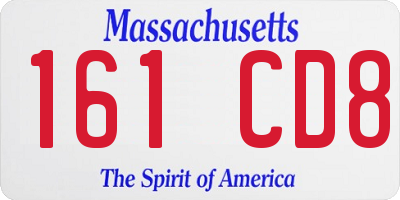 MA license plate 161CD8