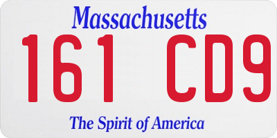 MA license plate 161CD9