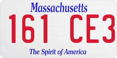 MA license plate 161CE3