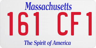 MA license plate 161CF1