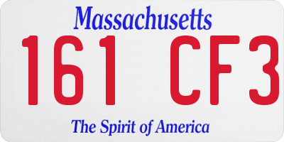 MA license plate 161CF3