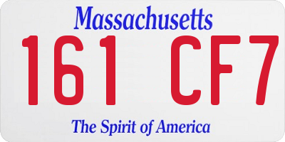 MA license plate 161CF7