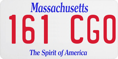 MA license plate 161CG0