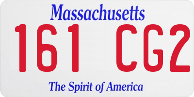 MA license plate 161CG2