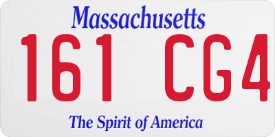 MA license plate 161CG4