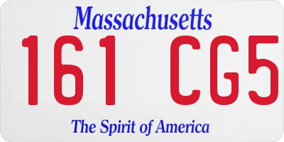 MA license plate 161CG5