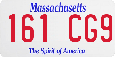 MA license plate 161CG9