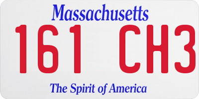 MA license plate 161CH3