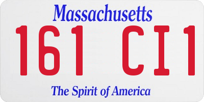 MA license plate 161CI1