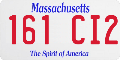 MA license plate 161CI2