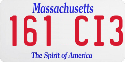 MA license plate 161CI3