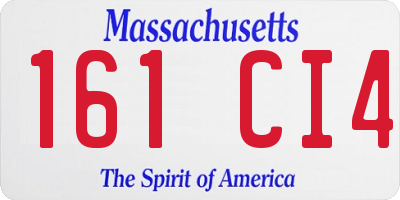 MA license plate 161CI4