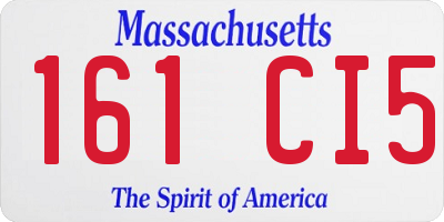 MA license plate 161CI5